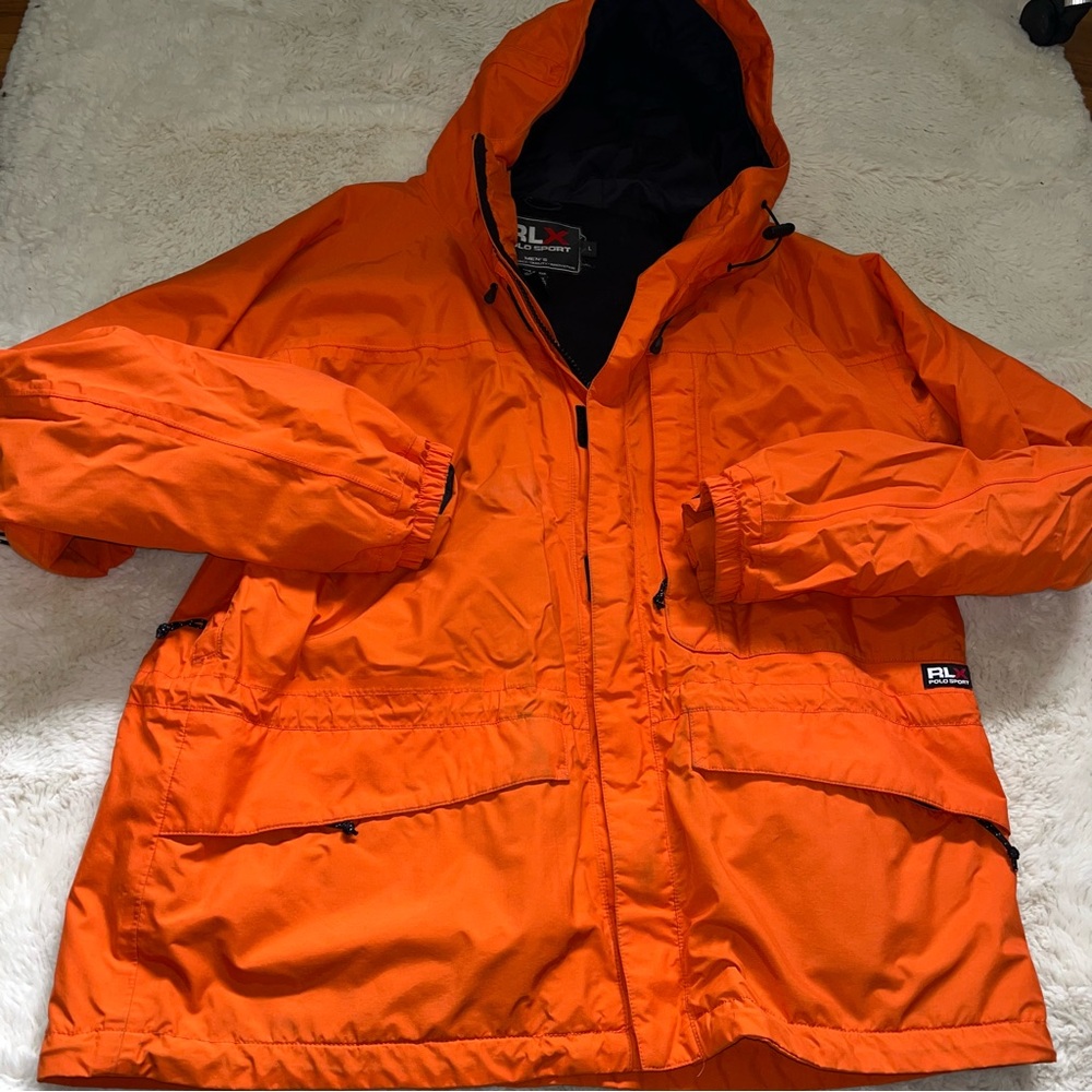 Men’s large orange Ralph Lauren jacket polo sport